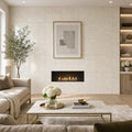 Crema Marfil Select Marble Tile 24x24 Polished — Living Room feature wall