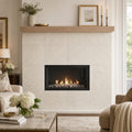 Crema Marfil Select Marble Tile 24x24 Polished — Living Room fireplace surround