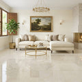 Crema Marfil Select Marble Tile 24x24 Polished — Living Room floor