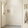 Crema Marfil Select Marble Tile 3x6 Honed — Bathroom shower wall edge