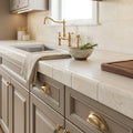 Crema Marfil Select Marble Tile 3x6 Honed — Kitchen countertop edge