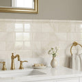 Crema Marfil Select Marble Tile 3x6 Polished — Bathroom wainscot cap