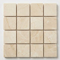 Crema Marfil (Spanish) Marble 1x1 Cream Honed Mosaic close-up