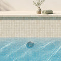 Crema Marfil (Spanish) Marble 1x1 Cream Honed Mosaic — Swimming Pool pool interior tiling