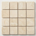 Crema Marfil (Spanish) Marble 1x1 Cream Tumbled Mosaic close-up