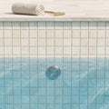 Crema Marfil (Spanish) Marble 1x1 Cream Tumbled Mosaic — Swimming Pool pool interior tiling