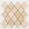 Crema Marfil (Spanish) Marble 1x2 Cream Honed Diamond / Rhomboid Mosaic close-up