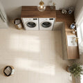 Crema Marfil (Spanish) Marble 12x12 Cream Honed Tile — Laundry Room floor