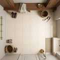 Crema Marfil (Spanish) Marble 12x12 Cream Honed Tile — Mudroom floor