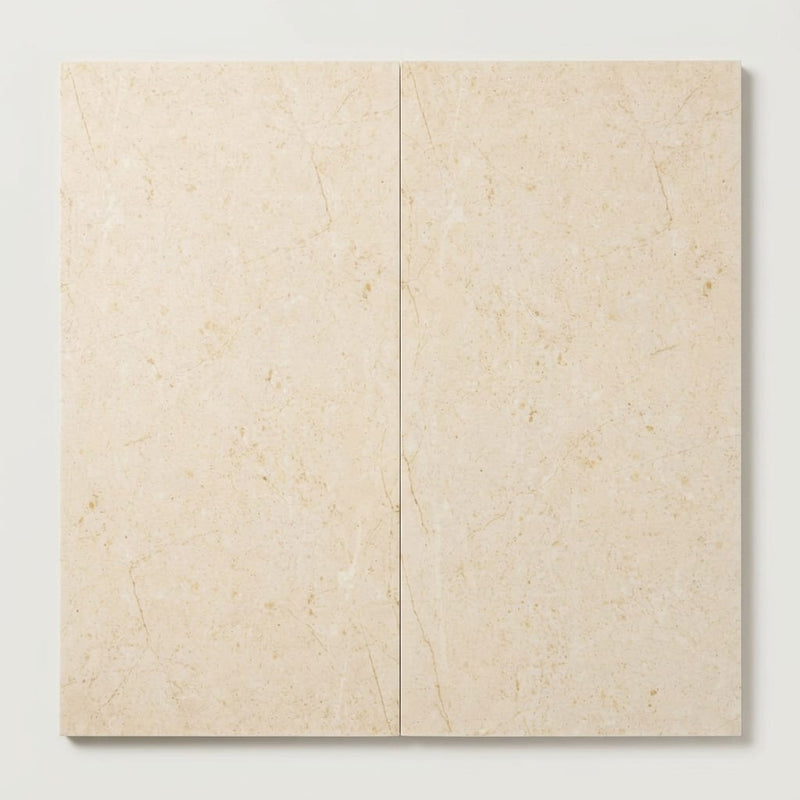 Crema Marfil (Spanish) Marble 12x24 Cream Honed Tile close-up