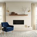 Crema Marfil (Spanish) Marble 12x24 Cream Honed Tile — Living Room fireplace surround