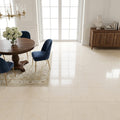 Crema Marfil (Spanish) Marble 18x18 Cream Honed Tile — Dining Room floor