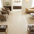 Crema Marfil (Spanish) Marble 18x18 Cream Honed Tile — Family Room floor