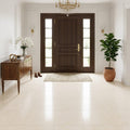Crema Marfil (Spanish) Marble 18x18 Cream Honed Tile — Foyer floor