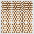 Crema Marfil (Spanish) Marble 2x2 Cream Polished Hexagon Mosaic Vortex Hexagon (w/ Emperador Dark) close-up