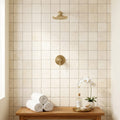 Crema Marfil (Spanish) Marble 2x2 Cream Tumbled Mosaic — Spa spa interior