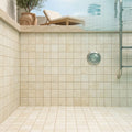 Crema Marfil (Spanish) Marble 2x2 Cream Tumbled Mosaic — Swimming Pool pool interior tiling