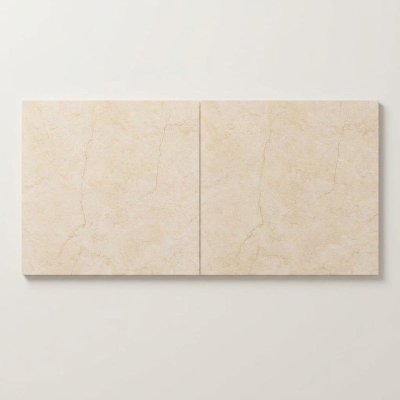 Crema Marfil (Spanish) Marble 24x24 Cream Honed Tile close-up
