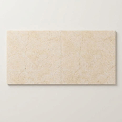 Crema Marfil (Spanish) Marble 24x24 Cream Honed Tile close-up