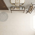 Crema Marfil (Spanish) Marble 24x24 Cream Honed Tile — Foyer floor