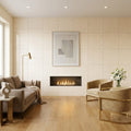 Crema Marfil (Spanish) Marble 24x24 Cream Honed Tile — Living Room feature wall