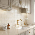 Crema Marfil (Spanish) Marble 3x6 Cream Honed Tile — Laundry Room backsplash