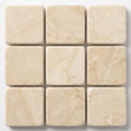Crema Marfil (Spanish) Marble 5/8x5/8 Cream Tumbled Mosaic close-up