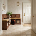 Crema Marfil (Spanish) Marble 6x6 Cream Tumbled Tile — Mudroom floor