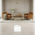 Crema Simona Marble Tile 18x18 Polished — Family Room floor
