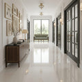 Crema Simona Marble Tile 18x18 Polished — Hallway floor