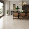 Crema Simona Marble Tile 18x18 Polished — Living Room floor
