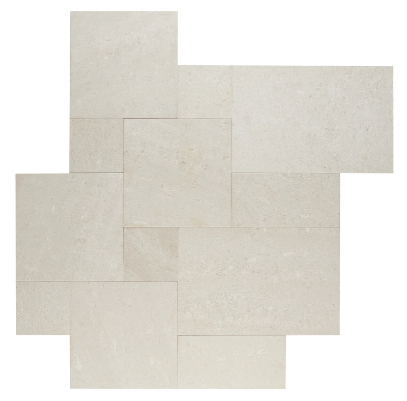 Crema Voscione Brushed Lyon Pattern Marble Tile