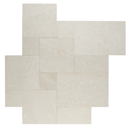 Crema Voscione Brushed Lyon Pattern Marble Tile