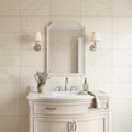Crema Vosscione 16x24 Honed Stone Limestone Tile — Bathroom vanity wall