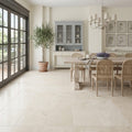 Crema Vossicone 18x18 Honed Limestone Tile — Living Room floor
