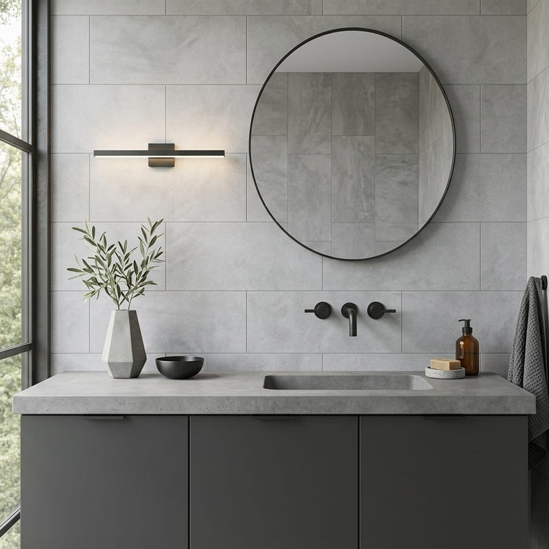 Creos Dorian Matte 12x24 Porcelain Tile — Bathroom vanity wall