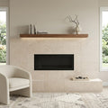 Cristallo Sabbia 12x24 Porcelain Tile — Living Room fireplace surround