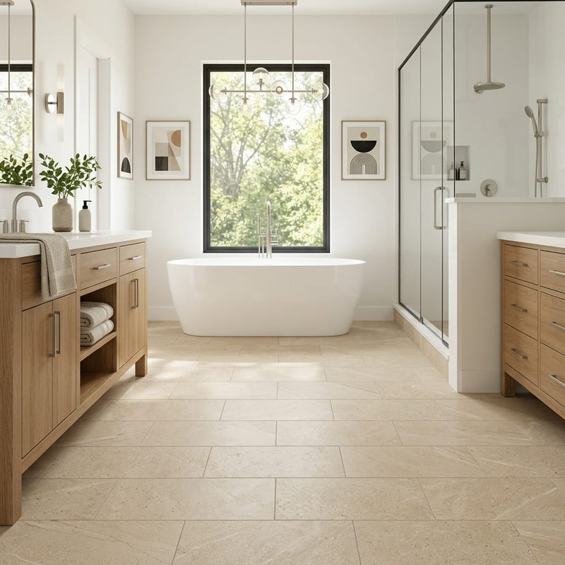 Cristallo Sabbia 12x24 Porcelain Tile — Primary Bath floor