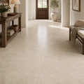 Cross Cut Classico 12x12 Honed Filled Travertine Tile — Hallway floor
