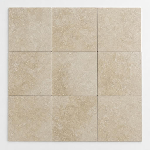 Cross Cut Ivory (Navona) 12x12 Honed Filled Travertine Tile close-up