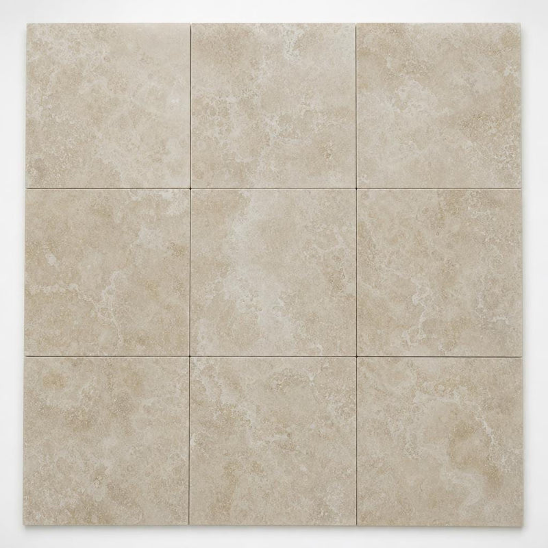 Cross Cut Travertine Classico 12x12 Polished Filled Tile close-up
