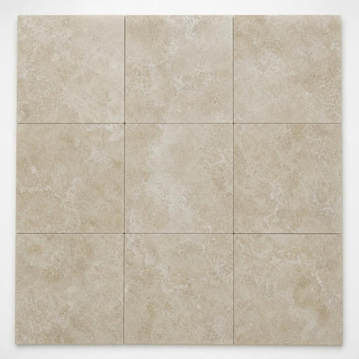 Cross Cut Travertine Classico 12x12 Polished Filled Tile close-up
