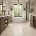 Cross Cut Travertine Classico 12x24 Honed Filled Tile — Primary Bath floor