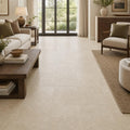 Cross Cut Travertine Ivory (Navona) 18x18 Honed Filled Tile — Family Room floor