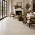 Cross Cut Travertine Ivory (Navona) 18x18 Honed Filled Tile — Living Room floor