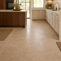 Cross Cut Travertine Noce 18x18 Honed Filled Tile — Kitchen floor
