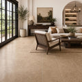 Cross Cut Travertine Noce 18x18 Honed Filled Tile — Living Room floor