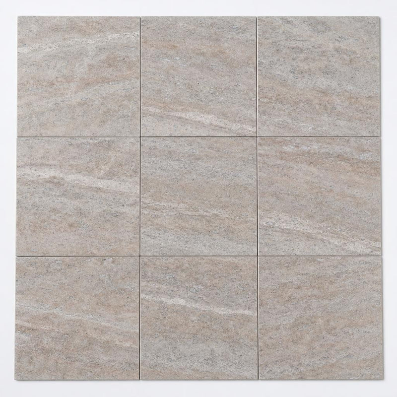 Cross Cut Travertine Silver 12x12 Honed Filled Tile close-up