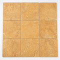 Cross Cut Travertine Tuscany Gold 12x12 Polished Filled Tile close-up