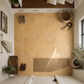 Cross Cut Travertine Tuscany Gold 12x12 Polished Filled Tile — Mudroom floor